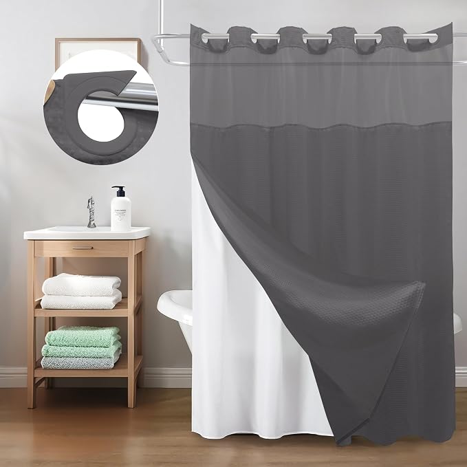 Inhousolu No Hook Shower Curtain - Image 8