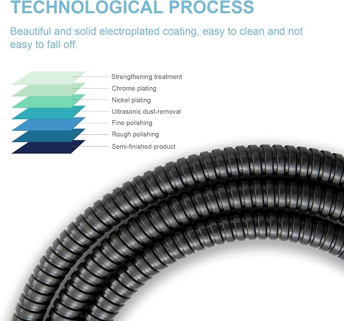 OFFO Shower Hose Oil Rubbed Bronze Kink Free Stainless Steel Shower Hose - Image 5