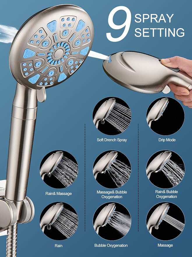 Cobbe 12 Inch All Metal Rain Shower Head, Dual Shower Heads - Image 5