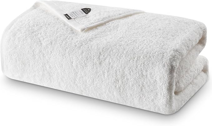 SEMAXE White Bath Towel for Bathroom, 100% Cotton Towel by SEMAXE
