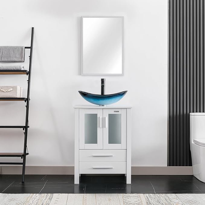 eclife 24" Modern Bathroom Vanity Sink Combo Freestanding Cabinet - Image 2