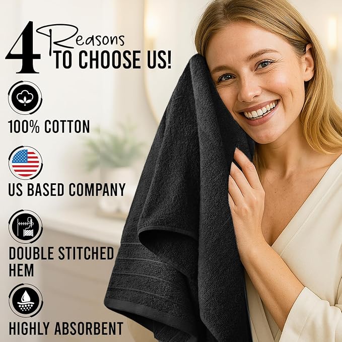 DAN River Extra Large Bath Towels Set of 4, 30 x 60 Inches - Image 5