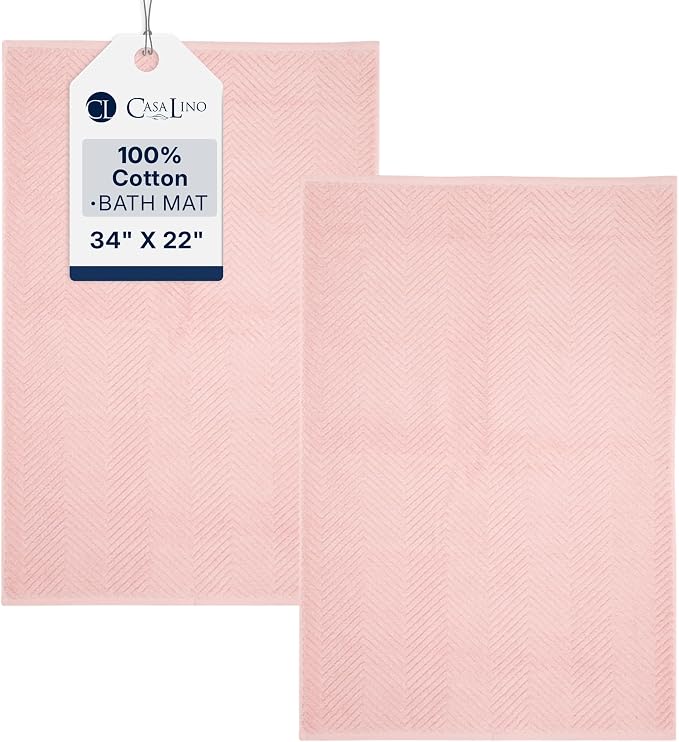 Casa Lino 100% Cotton Bath Mat Set of 2 by CASALINO