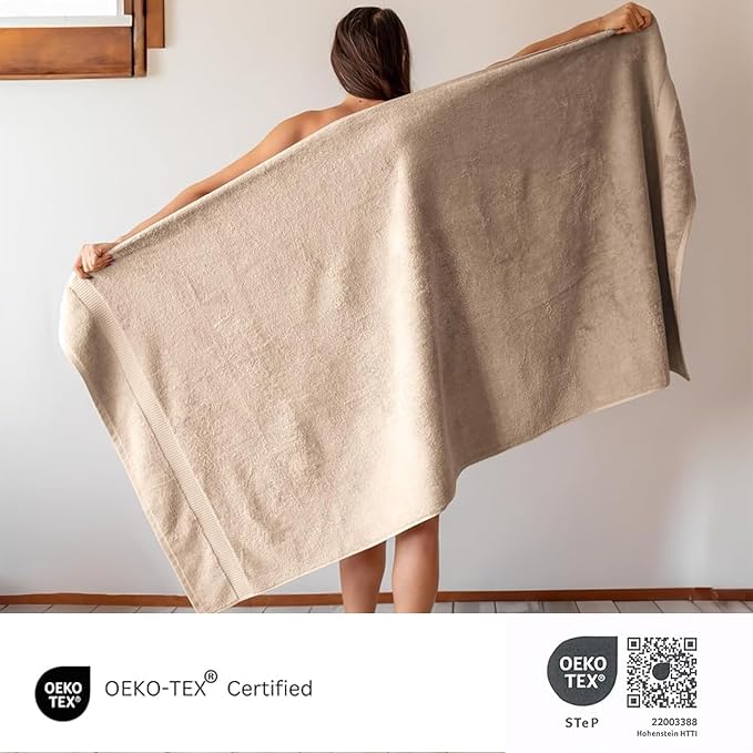 SALBAKOS 100% Turkish Cotton Extra Large Bath Sheet Set of 2 35x70 inch | - Image 4