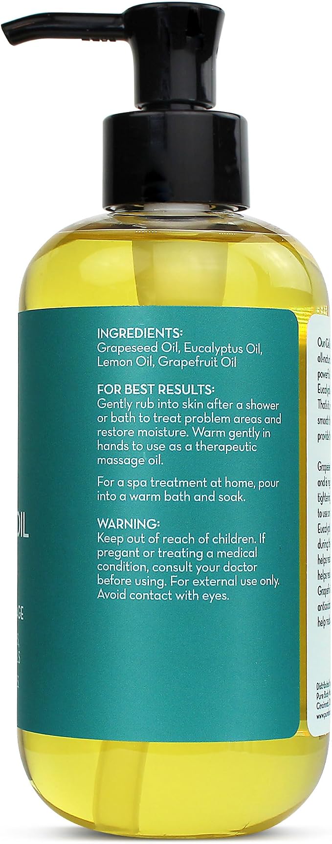 Pure Body Naturals Anti Cellulite Massage Oil, 8 fl oz | 100% Natural Cellulite - Image 7