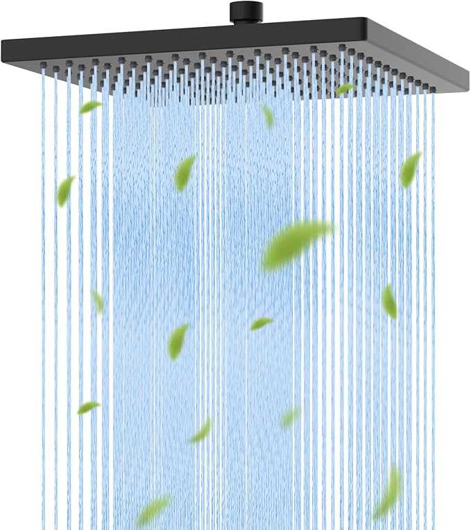 Hibbent Thickness Metal Rain Shower Head, 10 Inch High Pressure Rainfall Shower by Hibbent