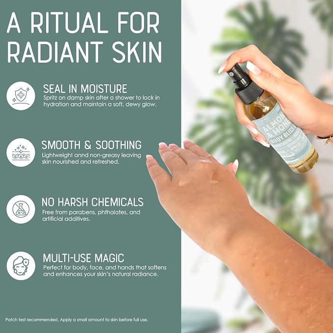 Rinse Bath & Body Almond & Honey Body Oil Moisturizer Spray - Image 6