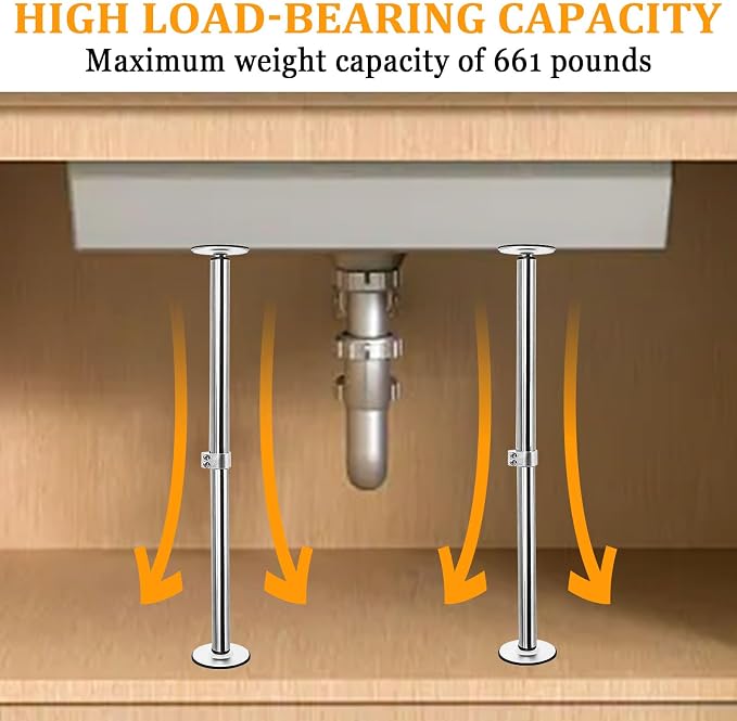 Undermount Sink Brackets, Stainless Steel Adjustable Sink Legs Installation and - Image 5