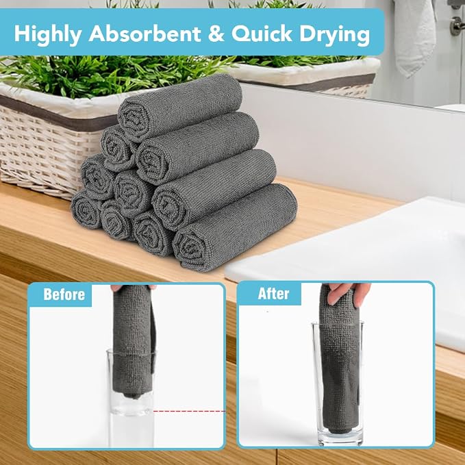 Orighty Washcloths Towels Set 20 Pack, Highly Absorbent and Soft Feel - Image 3
