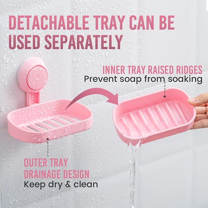 TAILI Soap Dish Bar Holder Suction Cup, SoapSaver - Image 3