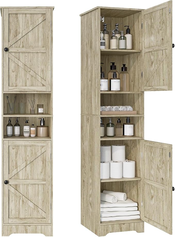 Tall Bathroom Cabinet, Storage Cabinet by Viaozutis