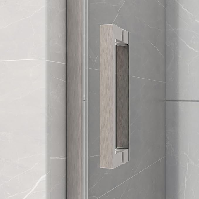 Sunrosa Semi-Frameless Glass Shower Door, 51-55" W x 76" H Single Sliding - Image 3