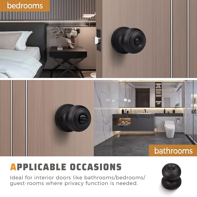 KNOBWELL 3 Pack Privacy Door Knobs - Image 3