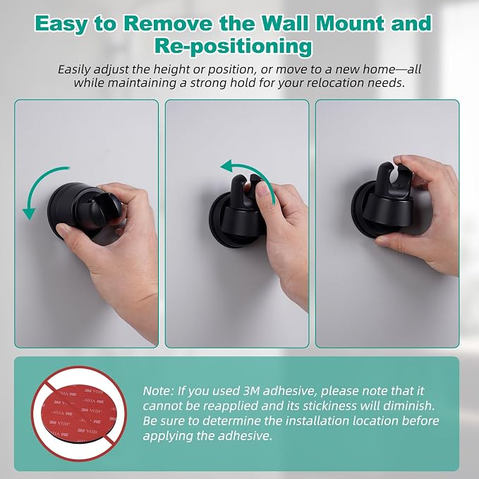 Hibbent Vacuum Suction Cup Shower Head Holder, Removable Showerhead Bracket - Image 8