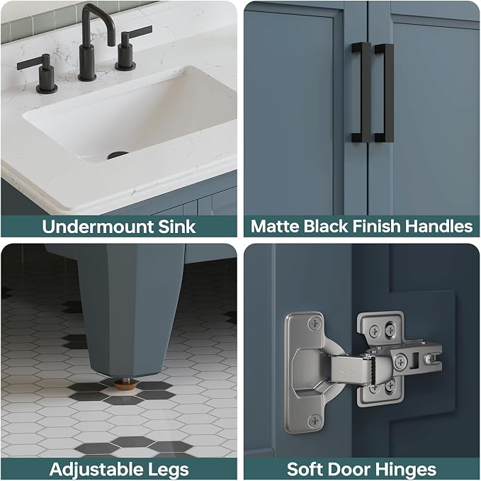 36 Inch Bathroom Vanity with Sink, Fully Assembled Bathroom Vanities with - Image 5