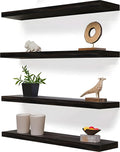 24 Inch Floating Shelves for Wall Rustic Brown Wood Wall Shelves for Bedroom by Unknown