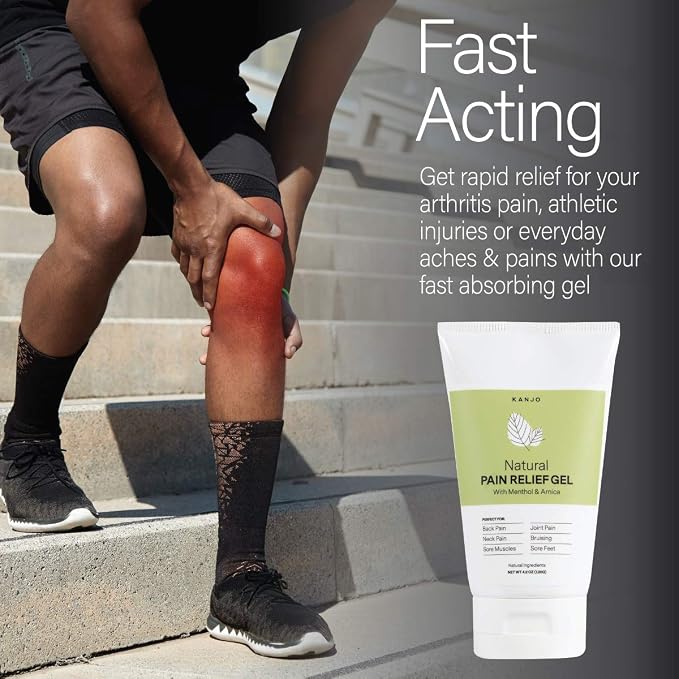 Kanjo Natural Pain Relief Gel | Fast Acting & Cooling Relief Gel w/Menthol & - Image 4