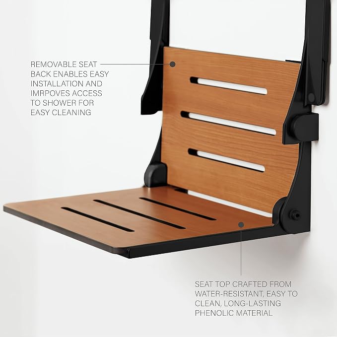 Seachrome Silhouette Comfort Folding Wall Mount Shower Bench Seat - Image 6