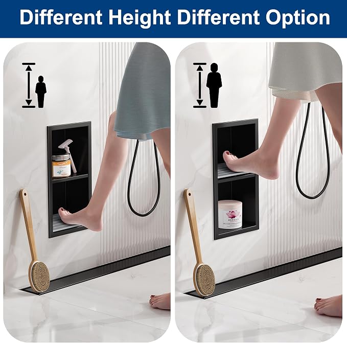 Shower Foot Rest for Shaving Legs, 304 Stainless Steel Footrest Niche - Image 5