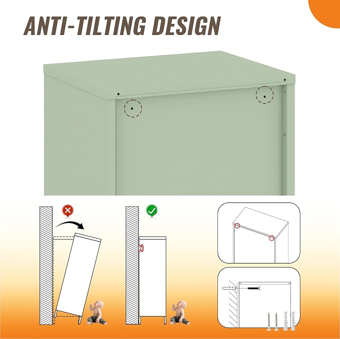Locker Cabinet, 59.06" H Green Metal Locker Storage Cabinet - Image 7