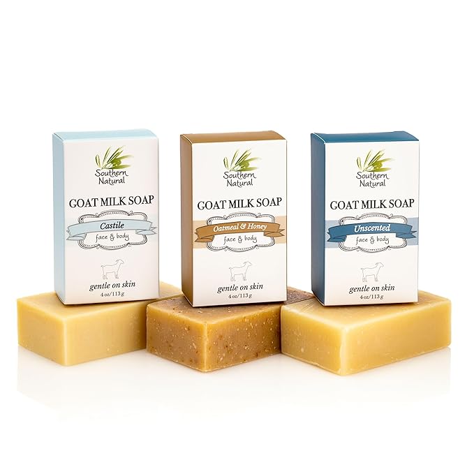 Southern Natural Goat Milk Soap Bar – Unscented Oatmeal & Honey, Castile & by SouthernNatural