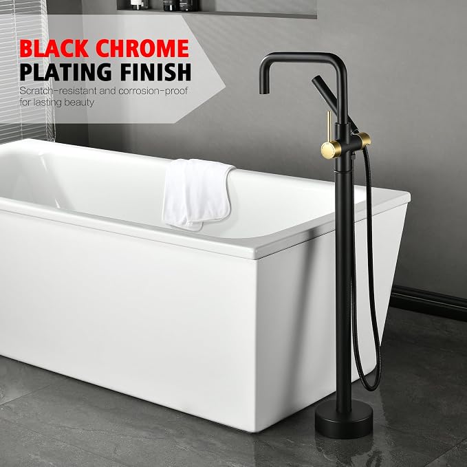 sumerain Free Standing Tub Faucet Floor Mount Tub Filler - Image 9
