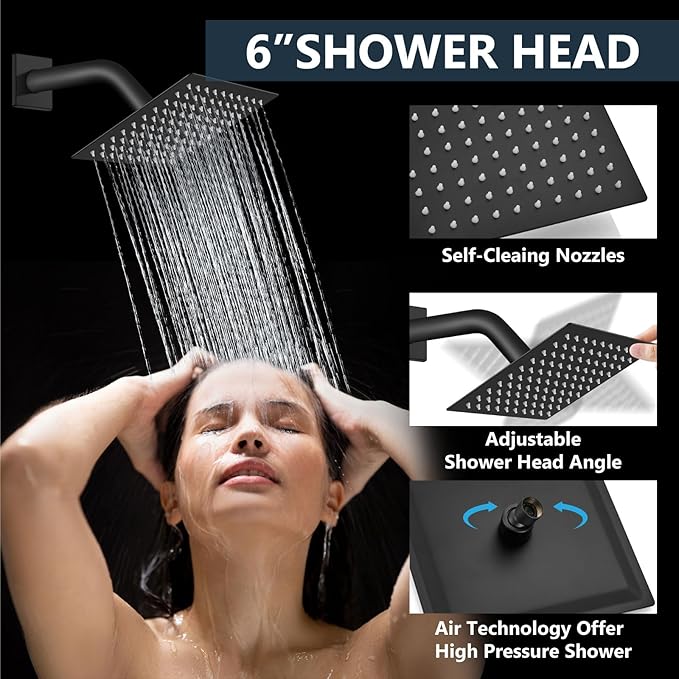 Aolemi Shower Faucet Set Ceiling Mount Shower System Rough-in Valve and Shower - Image 5