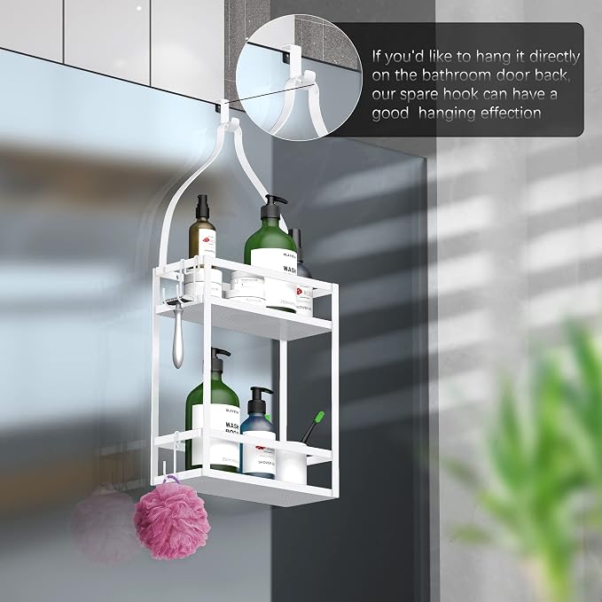 Meangood Shower Caddy 10.4" x 4.5" x 22.04" Hanging Shower Caddy Organizer Over - Image 2