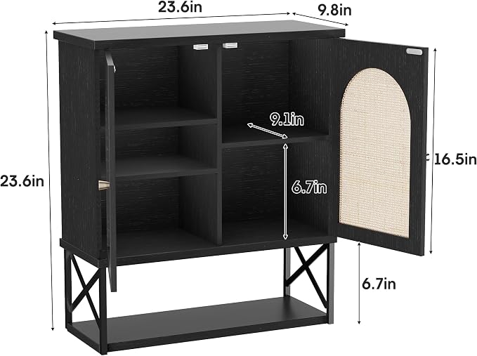 Rattan Bathroom Wall Cabinet, Boho Medicine Wall Cabinet - Image 2