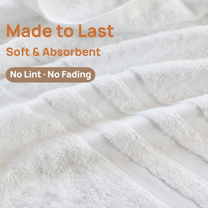 Cotton Bath Towel – Large 30x60 Inches, Thick & Absorbent Towel - Image 4