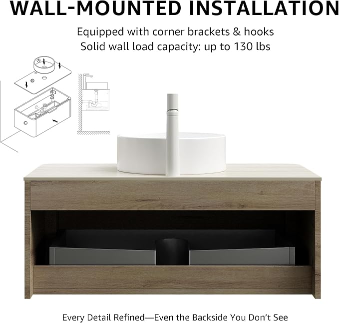 Yayzy 36” Floating Bathroom Vanity - Image 8