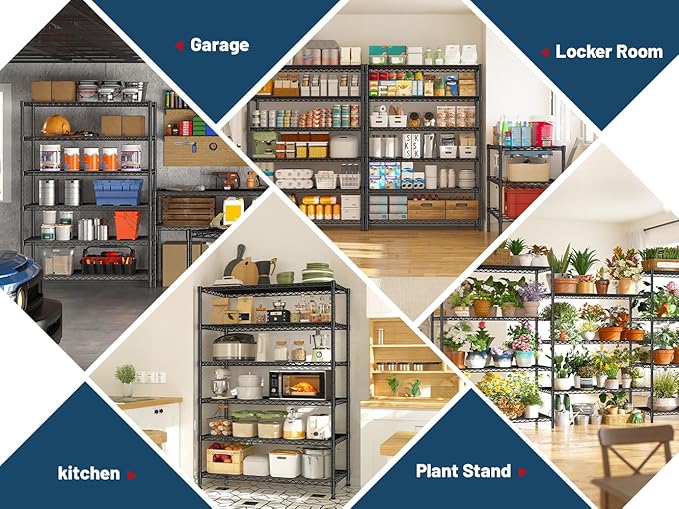 Storage Shelves Metal Shelving Unit 6Tier Wire Shelving Rack 1200LBS Heavy Duty - Image 4