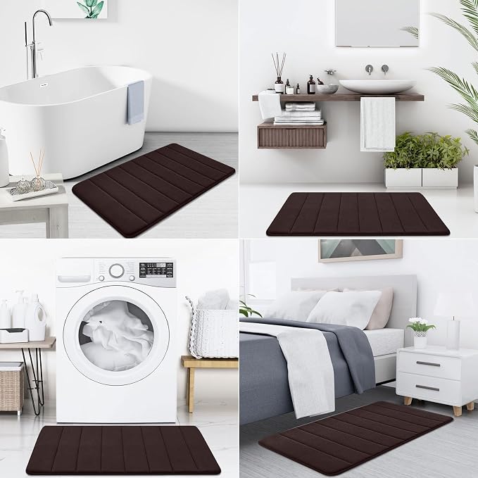 Buganda Memory Foam Bath Mat, Ultra Soft and Non-Slip Bathroom Rugs, Water - Image 7