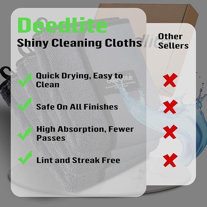 Shiny Bath Wipes Shower Cleaning Cloths, Premium Car Drying Towel | Ultra - Image 5