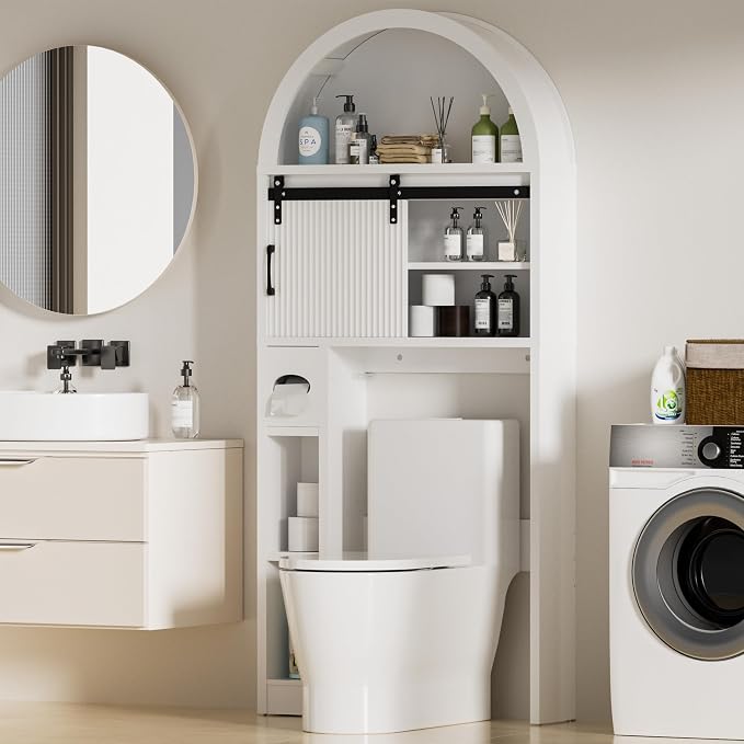 Spurgehom Over The Toilet Storage Cabinet, Bathroom Shelf Organizer Freestanding - Image 7