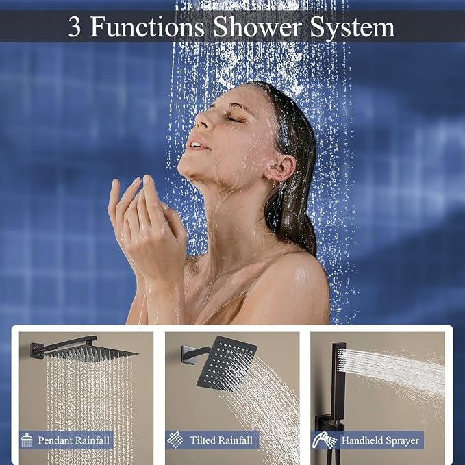 Shower Faucet Set Oil Rubbed Bronze Shower System, Knob Switch Diverter Shower - Image 3