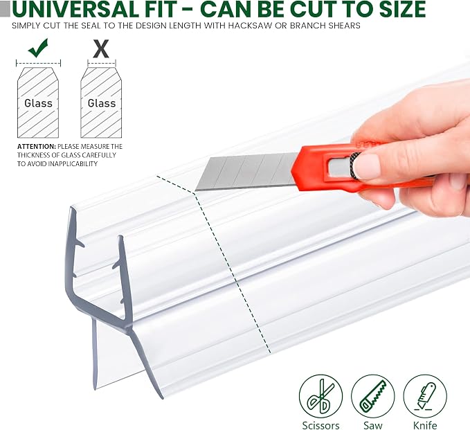 Shower Glass Door Bottom Seal, to Stop Water Leakage - Image 6