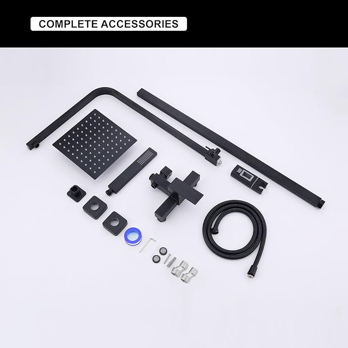 Outdoor Shower Kit, Solid Metal Tangular Outdoor Shower Faucet Fixtures - Image 7