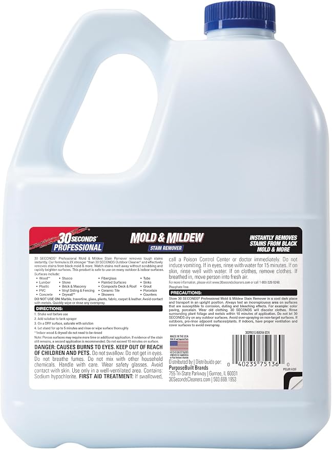30 SECONDS Pro Mold and Mildew Stain Remover | Scrub Free | Brighter Results - Image 8