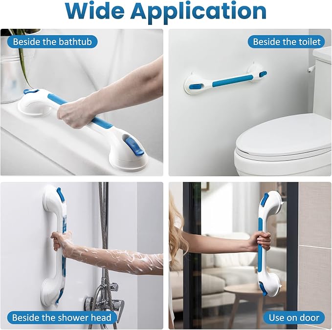 LEVERLOC Grab Bar for Seniors, 17 Inch 2 Pack Suction Grab Bars for Bathtubs - Image 8
