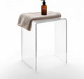 Acrylic 17.7" H Small Stool for Adults, Acrylic Shower Bench Stool Chair Seat by GETCK
