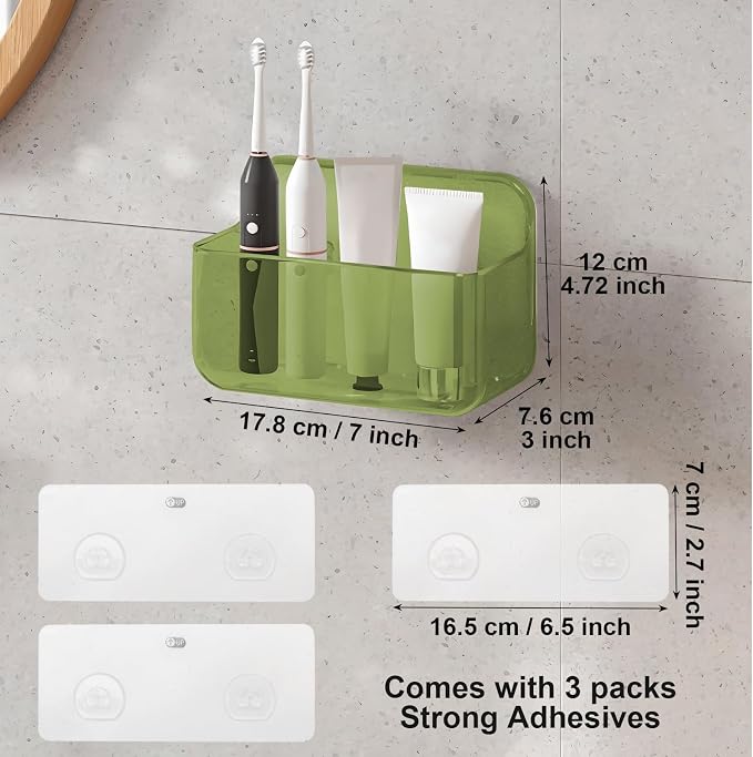 Diesisa 2pc Acrylic Wall Mount Organizer, Adhesive Cabinet Door Organizer - Image 2