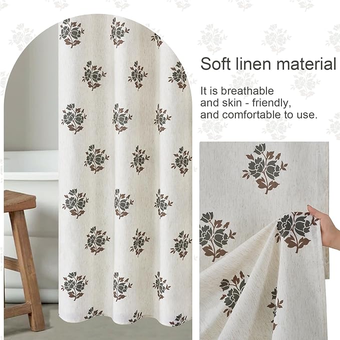 ORTIGIA Linen Green Shower Curtains - Image 6