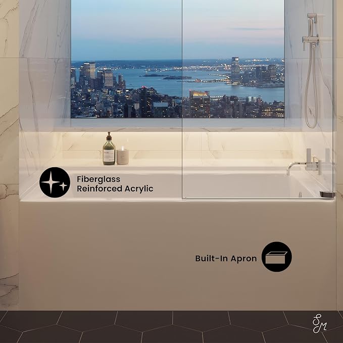 Voltaire 60" X 32" Right-Hand Drain Alcove Bathtub - Image 5