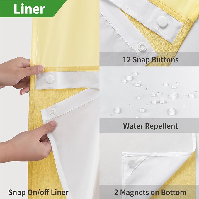 No Hooks Needed Linen Textured Shower Curtain - Image 5