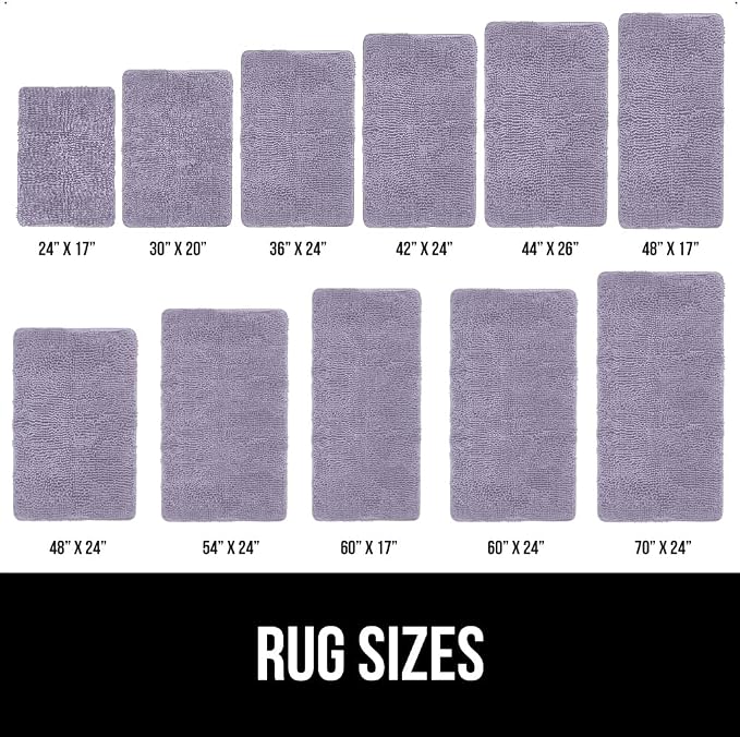GORILLA GRIP Bath Rug Mat 36x24 Thick Soft Absorbent Chenille, Quick Dry - Image 6