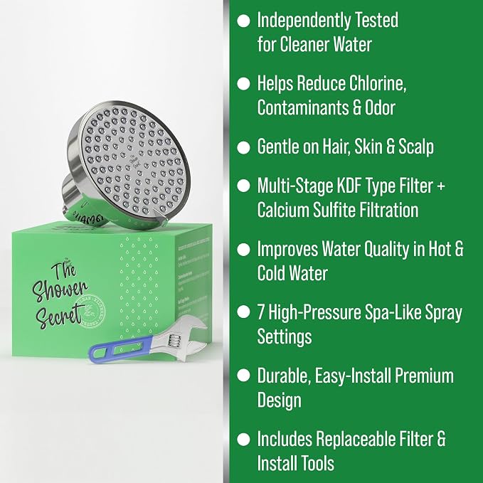 Lab Tested Chlorine Reducing Filtered Shower Head - Image 6