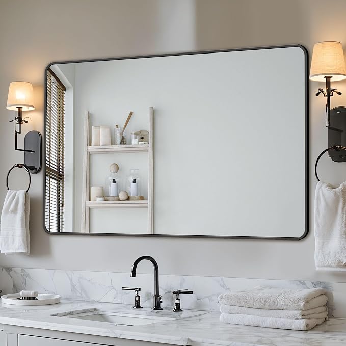 Antok Bathroom Mirror, Decorative Mirrors Vanity Mirror Aluminum Alloy Frame - Image 2
