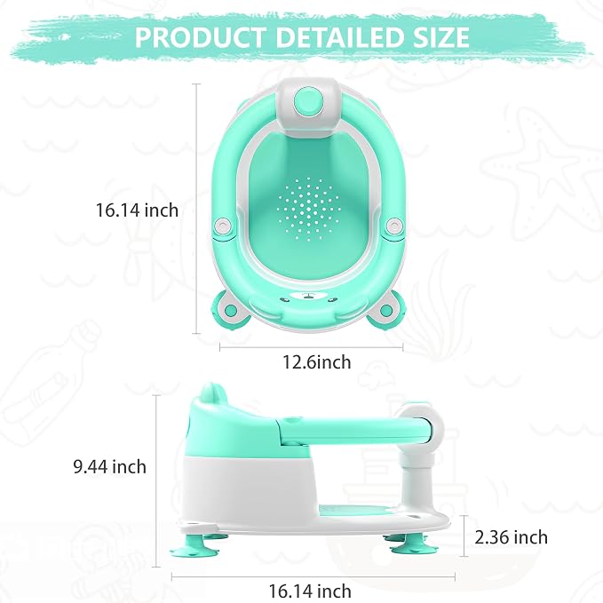 Baby Bath Seats for Babies 6 Months & Up, Infant Bath Chair for Newborn Sitting - Image 8