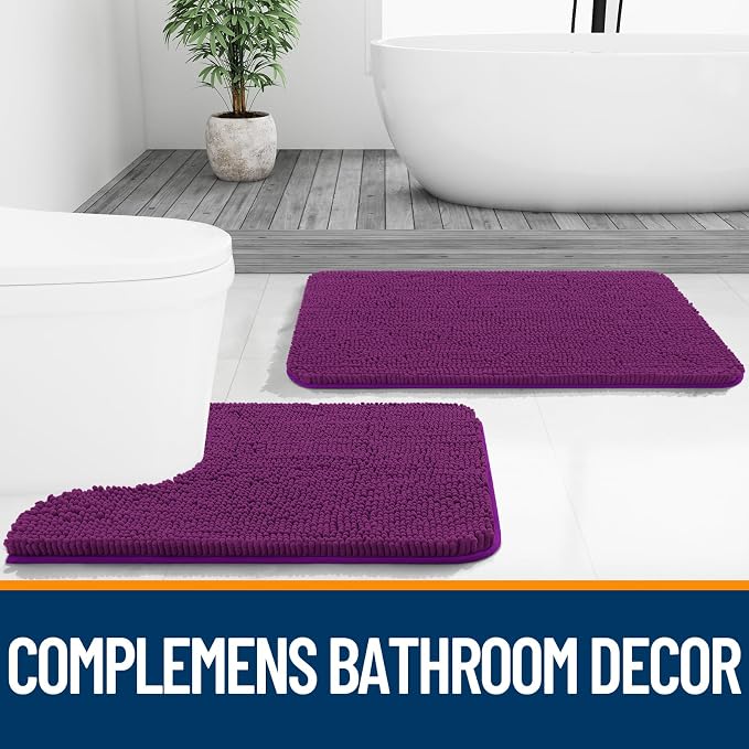 OLANLY Bathroom Rugs 30x20, Extra Soft Absorbent Chenille Bath Rugs, Rubber - Image 7
